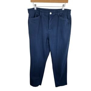 Christopher & Banks Signature Slimming Navy Blue Cotton Blend High Rise Pants 14